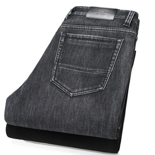 Men Jeans  Business Casual Regular Fit Stretch Denim