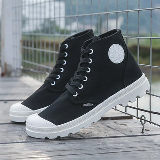 Canvas Shoes Men Leisure High Top Shoes Male Flat Footwear Comfortable Sneakers Espadrilles for Man Lace-Up Casual Shoes