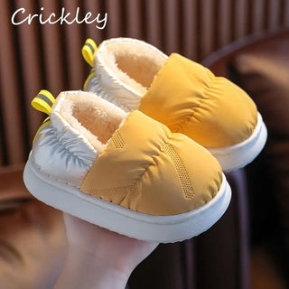 Casual Soft Kids Slippers Winter Indoor Anti Slip Thick Slippers For Children Comfortable Warm Plush Home Boys Girls Shoes