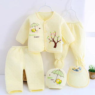 Bekamille 5pcs/set Autumn Winter Newborn sets Baby warm Cotton Girls Boys cartoon suits  infant kids clothing Good quality