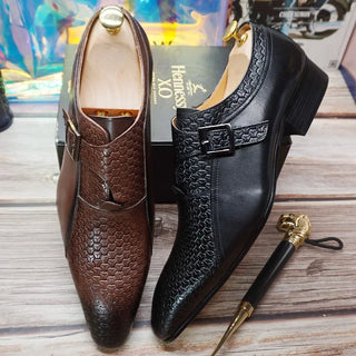Men Loafers  Fashion Shoes Prints Buckle Strap