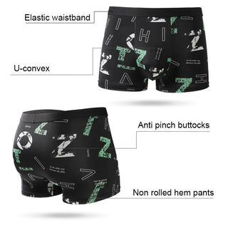 Men Panties Ice Silk Boxers Hombre Underwear Man Ultra-thin Breathable Boxer Shorts Male Underpants Printed Sexy Boxershorts