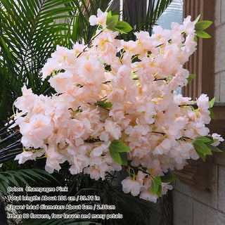 Artificial Cherry Blossom Pink White Cherry Tree Silk Flower Spring Cherry DIY Bonsai Arch Wedding Props Home Decoration