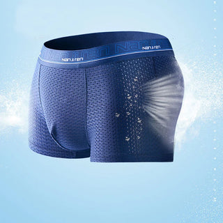4pcs Mesh Boxer Shorts Men's Ice Silk Underwear Cool Underpants Breathable Sexy Slim Panties Bamboo Lingerie Wholesale Lots