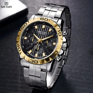 MEGIR Watches Business Mens Watches Top Brand Luxury Quartz Casual Wristwatch Date Clock Waterproof Wrist Watch Chronograph 2087