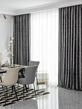 Brand New Nordic Velvet Gilding Blackout Curtain for Living Room Bedroom Modern Stone Texture Retro Gold Jacquard Window Drapes