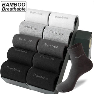 10Pairs/lot Men Bamboo Fiber Socks