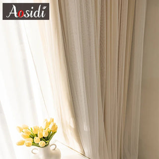 Double Layer Blackout Curtains For Living Room Hall luxury Girl Bedroom Window Curtain With White Tulle Long Background Drapes