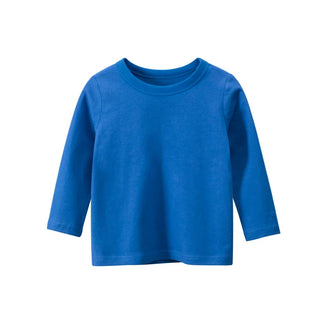 Children's Autumn Clothing Girls Boys Long Sleeve T-shirt Solid Color Cotton Tee Shirt Sports Tops Kids Clothes 2-9 Years Old
