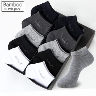 10 Pairs / Pack Men's Bamboo Fiber Socks