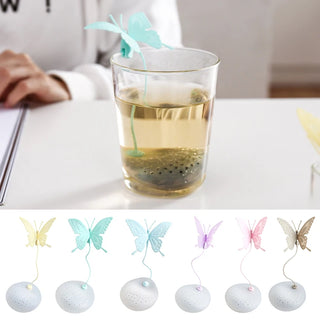 Butterfly Tea Bags Reusable Silicone Filter Tea Infuser Cartoon Cute Butterfly Shaped Tea Strainer Kitchen Supplies Accessories