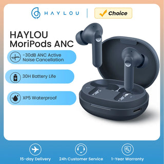 HAYLOU MoriPods ANC TWS Wireless Headphones Bluetooth5.2 Earphones Touch Control 30H Endurance Earbuds Low latency Sport Headset