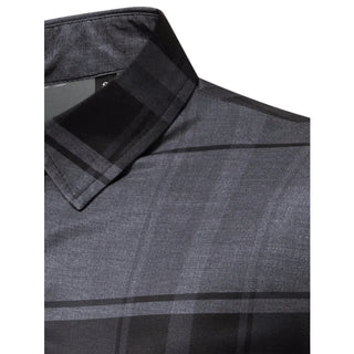 Long Sleeve Shirt Striped Plaid Loose Silk Smooth