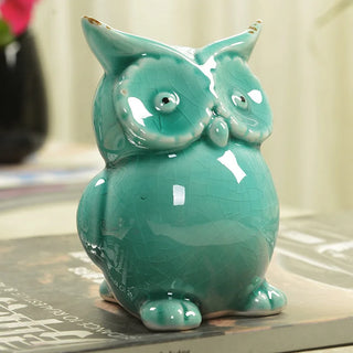 Ceramic handicrafts modern owls statue living room animal ornaments owl crafts toy home decor  figure 4 style optional~