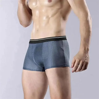 4/8Pcs/Men's Underwear Ice Silk Sexy Boxer Shorts Mid-waist Breathable Men's Underwear Mesh Comfortable Soft Shorts Men Plus 5XL