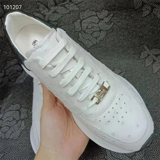 Lace-up Sneakers Genuine Exotic Leather Outdoor Shoes