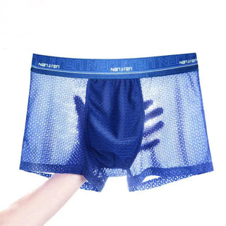 4pcs Mesh Boxer Shorts Men's Ice Silk Underwear Cool Underpants Breathable Sexy Slim Panties Bamboo Lingerie Wholesale Lots