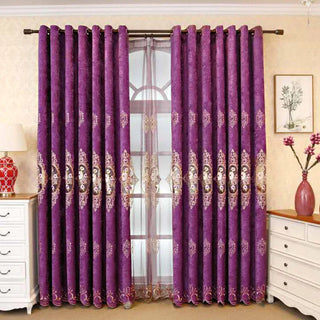 European Style Embroidered Curtains for Living Room Thickened Blackout Embroidered Curtains Customized Version Curtain