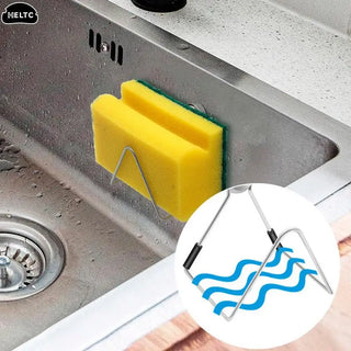 Magnetic Sponge Holder Rack No Drilling Durable Kitchen Sink Accessories Waterproof Kitchen Sink Sponge Holder Dish Hanger Hook