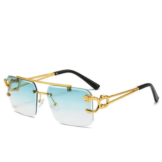 Gradient Color Cut Edge Frameless Sunglasses Men Style High End Slim Fit Sun Glasses Women Style Aluminum Alloy Frame
