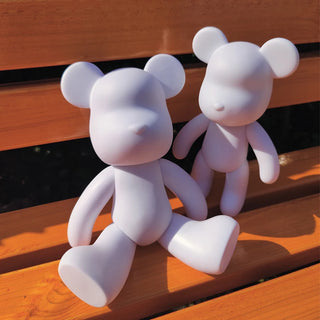 Fluid Bear DIY Fluid Bear Sculpture Handmade Violent Bear Bearbrick White Blank Mold Doll Toy Desktop Decoration Accessories New