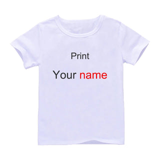 Children's Summer T-shirt DIY Your PRINT OR LOGO Short-Sleeved Casual Clothes Comfortable Top Tumblr CUSTOM TEXT Kids Clothing
