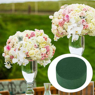 10Pcs Wedding Aisle DIY Craft Floral Arrangement Water-Absorbing Home Garden Green Flower Foam Fresh-Keeping Round Brick