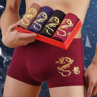 4 pieces/lot Men Boxers Shorts Underwear Summer Thin Slim Panties Elastic Material Pattern Send In Bag