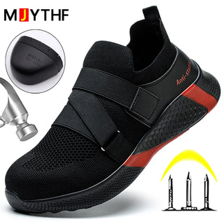 Lightweight Comfort Safety Shoes Men Steel Toe Work Shoes Sneakers Anti-smashing Steel Toe Shoes Indestructible Safety Boots
