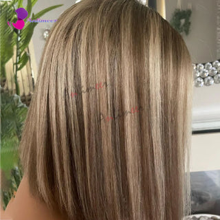 Ash Blonde Highlight Lace Front Wig Human Hair Silk Base Frontal Wigs Human Hair 13x6 100% Human Hair Wigs for Women360 Wigs