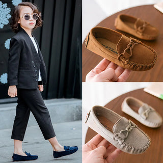 JGSHOWKITO Hot Fashion Kids Shoes For Boys Girls Children Leather Shoes Classical All-match Loafers Baby Toddler Boat Shoes Flat